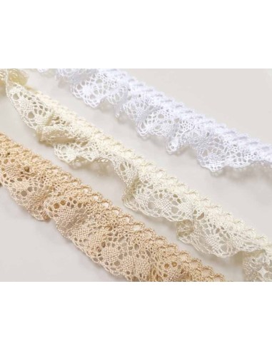 Encaje perle fruncido (ancho 2,5 cms) "Anxo" ·...