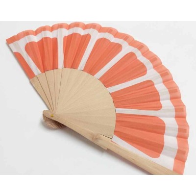 Abanico de madera natural y tela "Naranja" de D´Casa 2