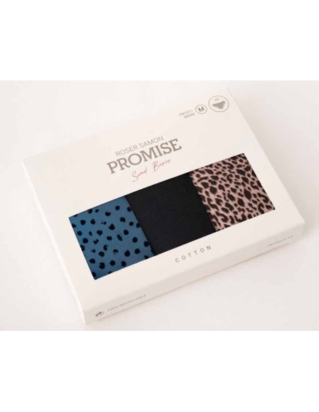 Tanga algodón fantasía "Animal Print" (3 uds) PB1014 de Promise