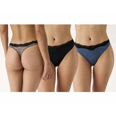 Tanga algodón fantasía "Animal Print" (3 uds) PB1014 de Promise