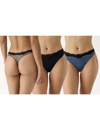 Tanga algodón fantasía "Animal Print" (3 uds) PB1014 de Promise