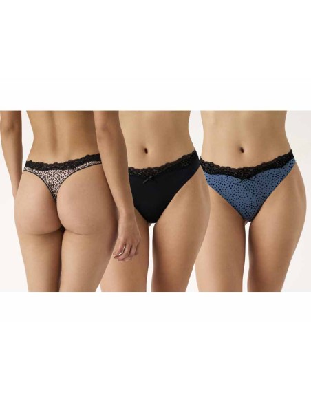 Tanga algodón fantasía "Animal Print" (3 uds) PB1014 de Promise