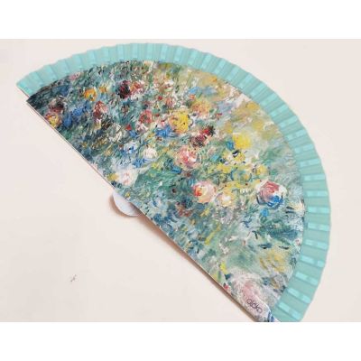 Abanico madera "Lienzo floral" de Gloko 2