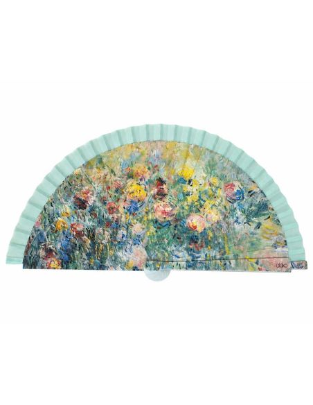 Abanico madera "Lienzo floral" de Gloko