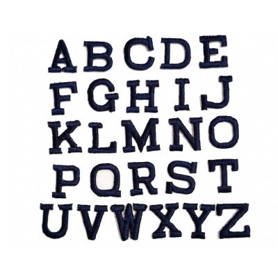 Letras bordadas termoadhesivas Rectas Azul Marino de Marbet