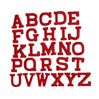 Letras bordadas termoadhesivas Rectas Rojas de Marbet