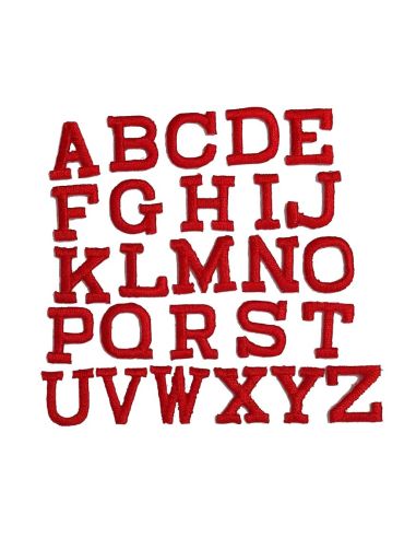 Letras bordadas termoadhesivas Rectas Rojas de Marbet