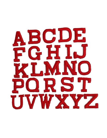 Letras bordadas termoadhesivas Rectas Rojas de Marbet