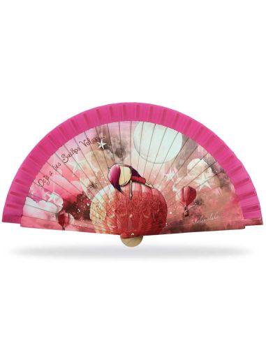Abanico madera con caja "Sueños" rosa de Malamalaka