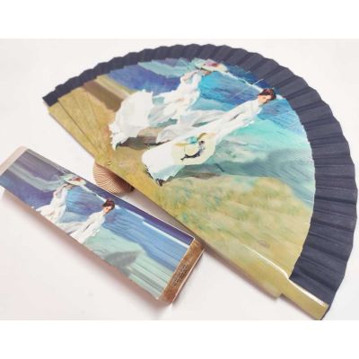 Abanico madera con caja "Paseo a orillas del mar de Sorolla" 2