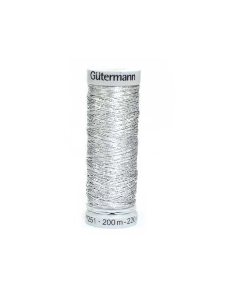 Hilo de coser Dekor Metallic de Gütermann - 41 PLATA